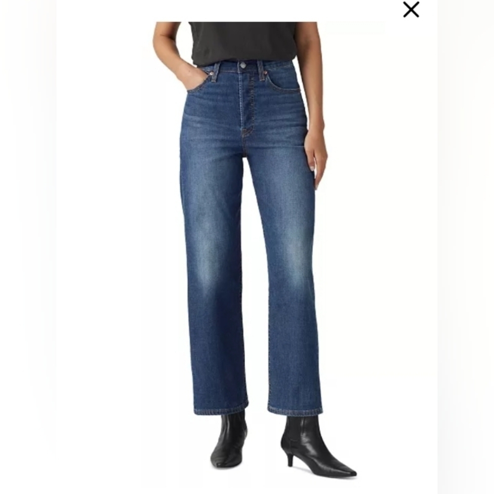 Levi's Women's 724 Ribcage High Rise Straight Ankle Jeans Inseam 27